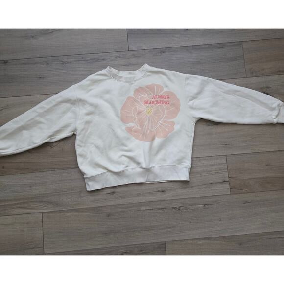 Com Meant Always Blooming Crewneck Fleece Pullover Sweater Women Sz M - Picture 7 of 9